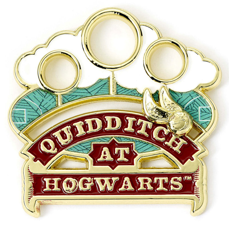 Harry Potter Golden Snitch Sliding Pin Badge, side angle