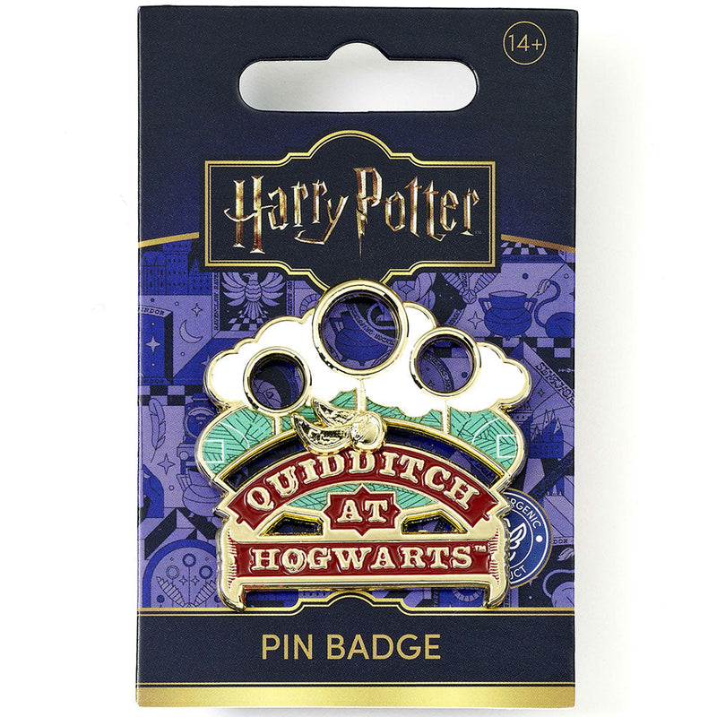 Harry Potter Golden Snitch Sliding Pin Badge, close-up detail