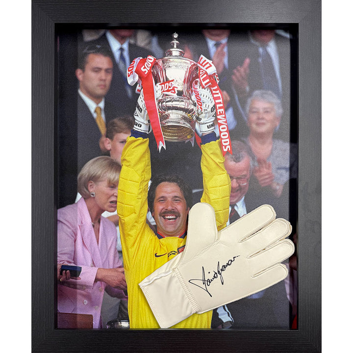 Arsenal FC Seaman Signed Framed Glove