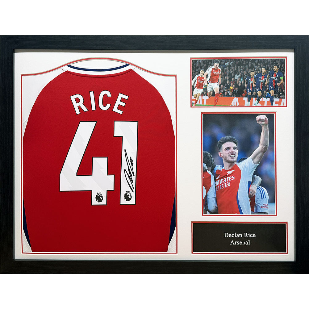 Arsenal FC Rice Signed Framed Shirt