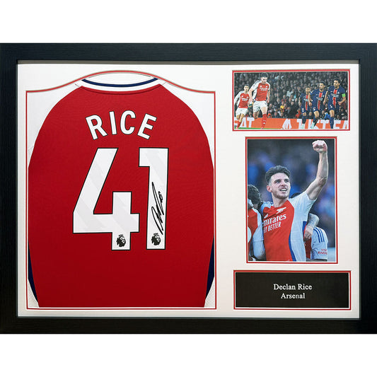 Arsenal FC Rice Signed Framed Shirt