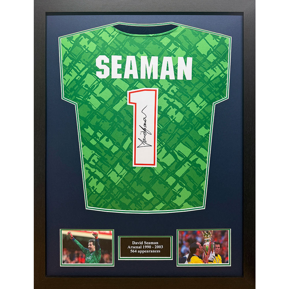 Arsenal FC Seaman Signed Framed Shirt
