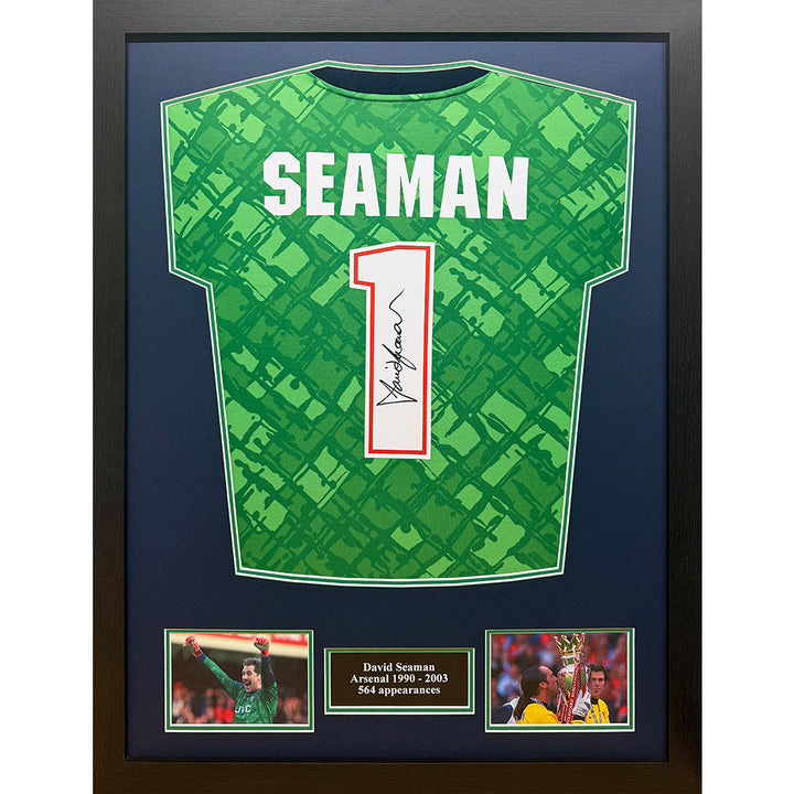Arsenal FC Seaman Signed Framed Shirt