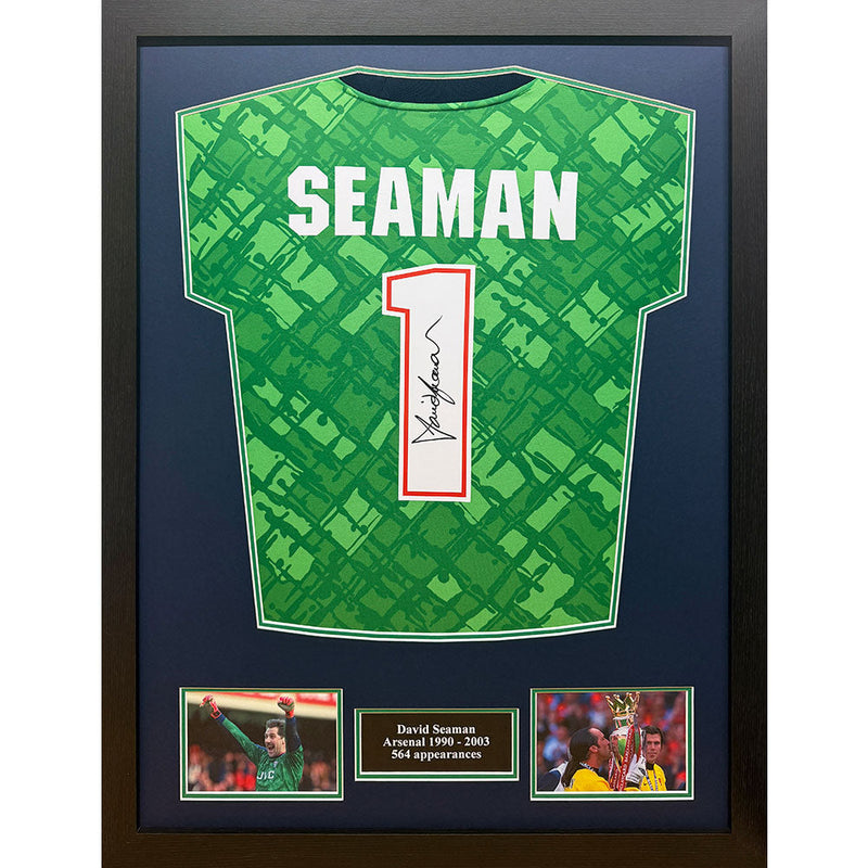 Arsenal FC Seaman Signed Framed Shirt