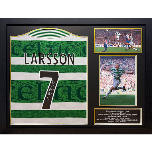 Celtic FC 1996 Larsson Signed Framed Shirt