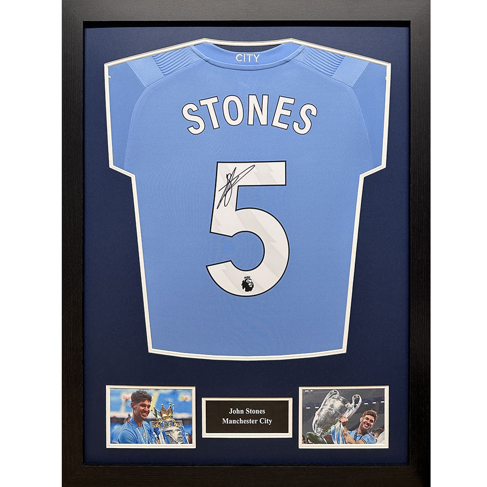 Manchester City FC Stone Signed Framed Shirt