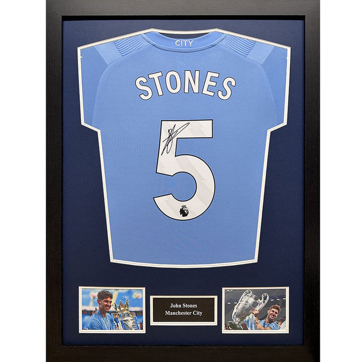 Manchester City FC Stone Signed Framed Shirt