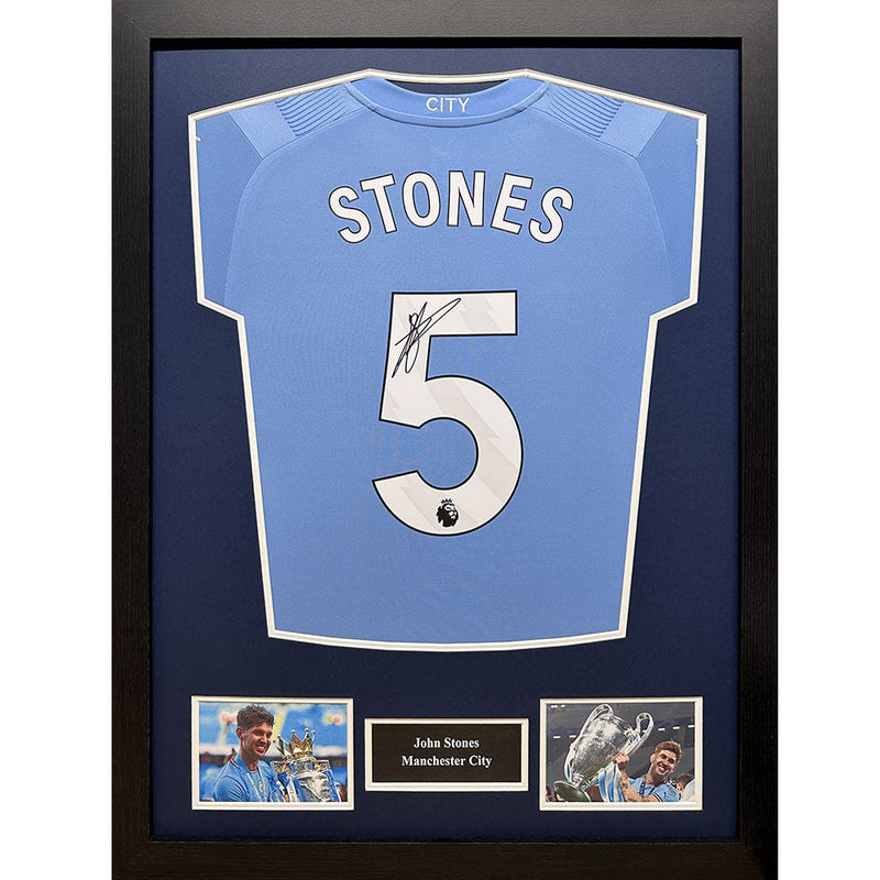 Manchester City FC Stone Signed Framed Shirt
