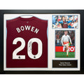 West Ham United FC Bowen Signed Framed Shirt