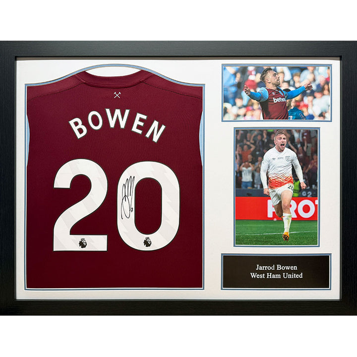 West Ham United FC Bowen Signed Framed Shirt