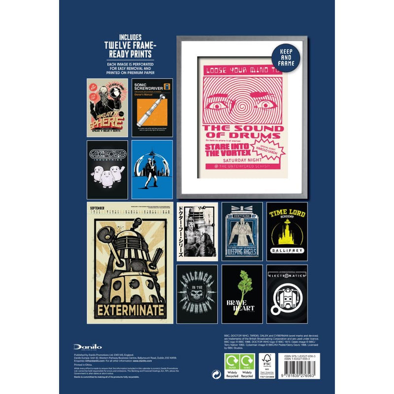Doctor Who Classic Edition Deluxe Calendar 2026, close-up detail