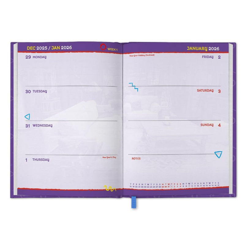 Friends A5 Diary 2026, side angle