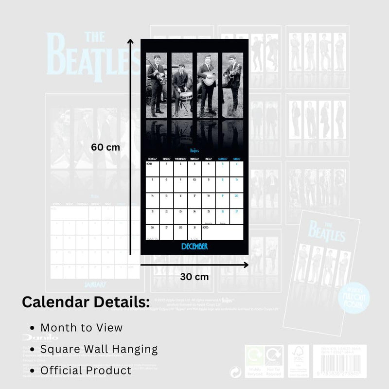 The Beatles Square 2026 Calendar, rear view