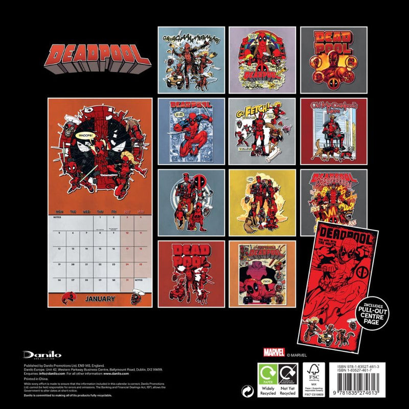 Deadpool Square 2026 Calendar, side angle