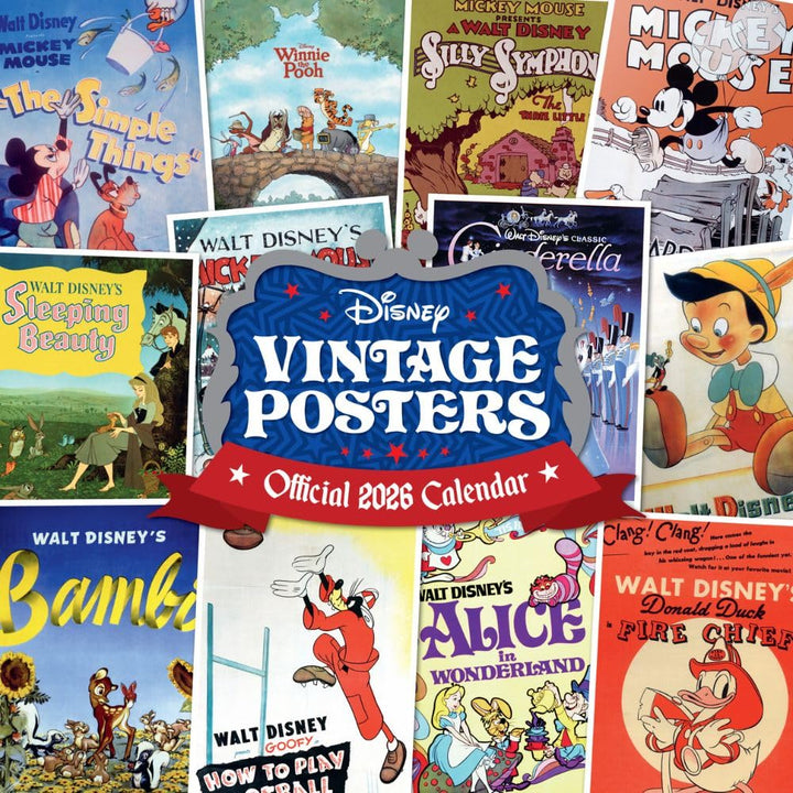 Disney Vintage Posters Square 2026 Calendar