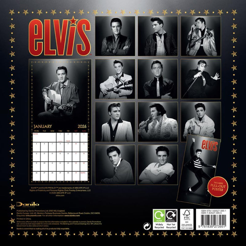 Elvis Presley Square 2026 Calendar