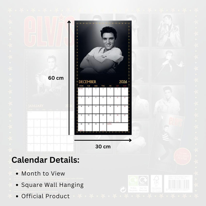 Elvis Presley Square 2026 Calendar