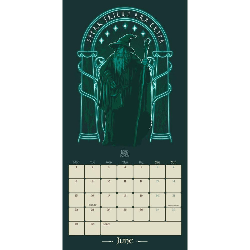The Lord Of The Rings Square 2026 Calendar, alternate view