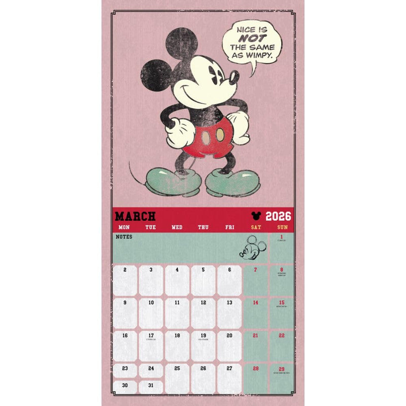 Mickey Mouse Classic Square 2026 Calendar, alternate view