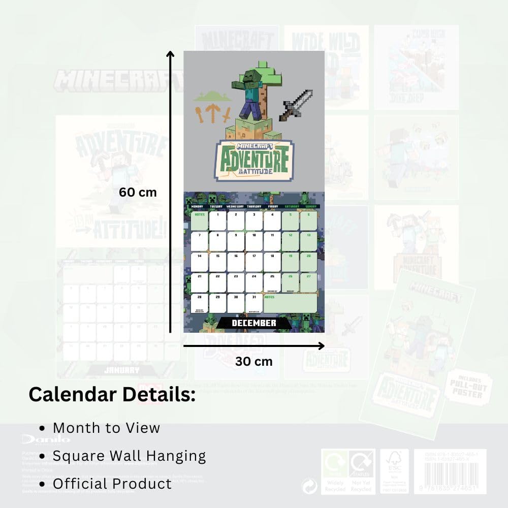 Minecraft Kalender Minecraft Square 2026 Calendar – Infinity Collectables