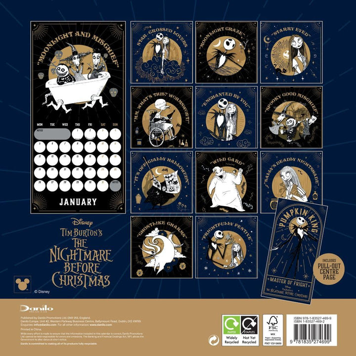 The Nightmare Before Christmas Square 2026 Calendar