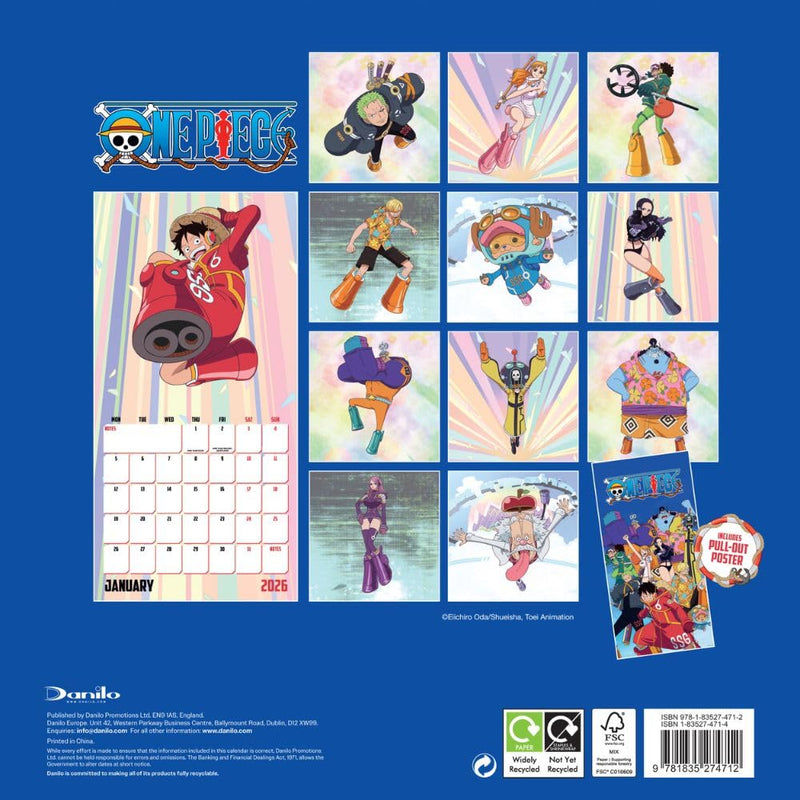 One Piece Square 2026 Calendar
