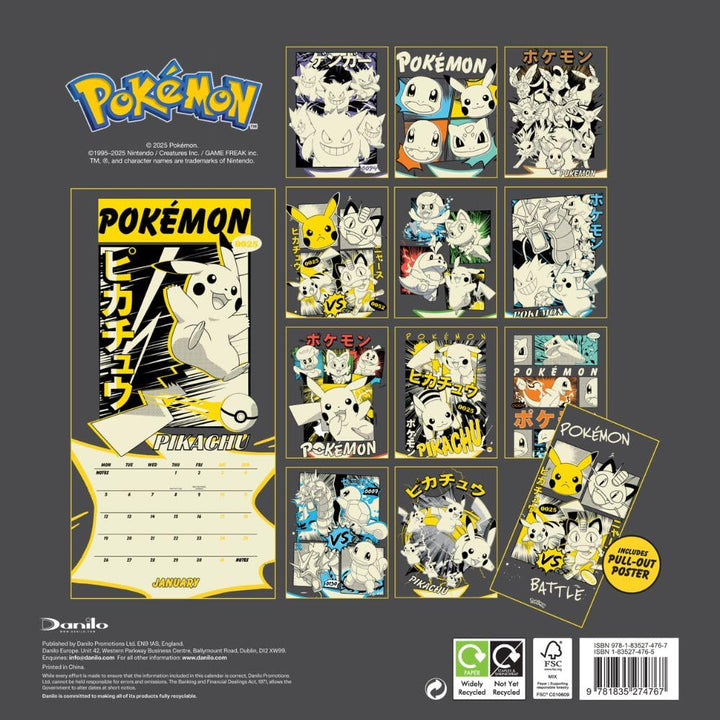 Pokemon Square 2026 Calendar