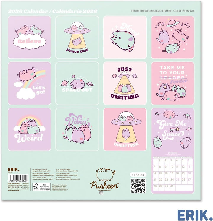 Pusheen Square 2026 Calendar