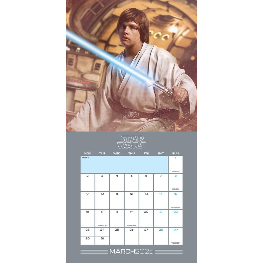 Star Wars Square 2026 Calendar