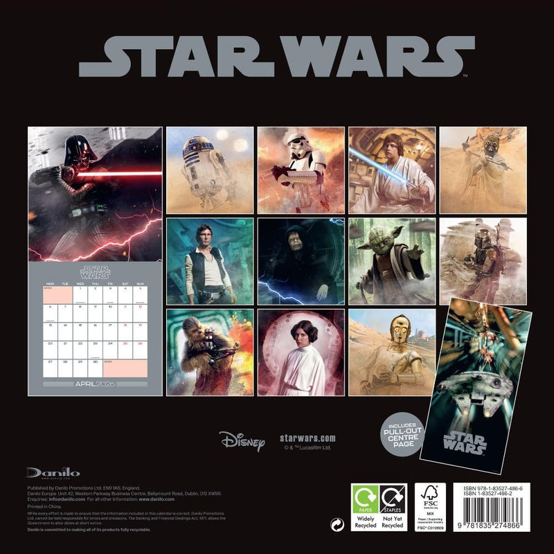 Star Wars Square 2026 Calendar