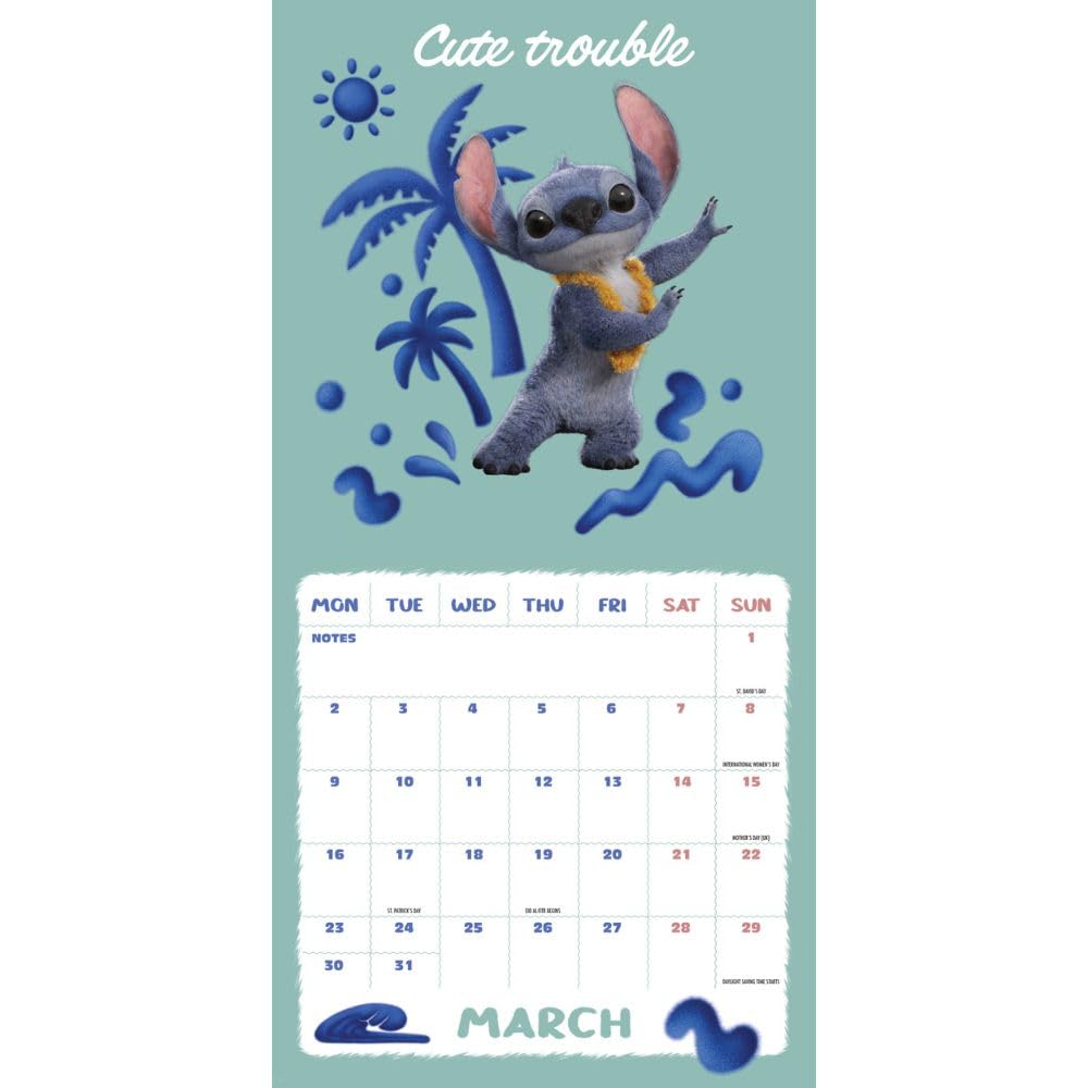 Lilo & Stitch Live Action Square 2026 Calendar