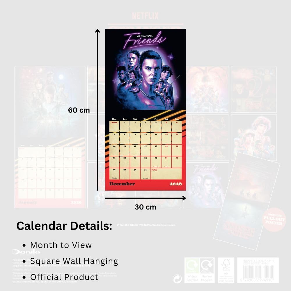 Stranger Things Square 2026 Calendar