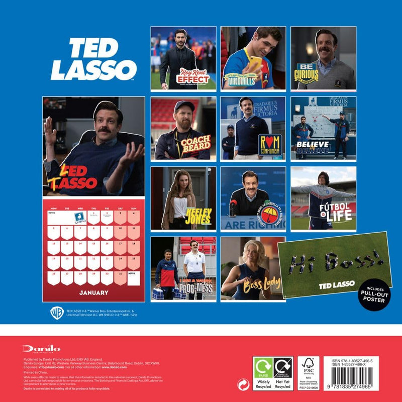 Ted Lasso Square 2026 Calendar, close-up detail