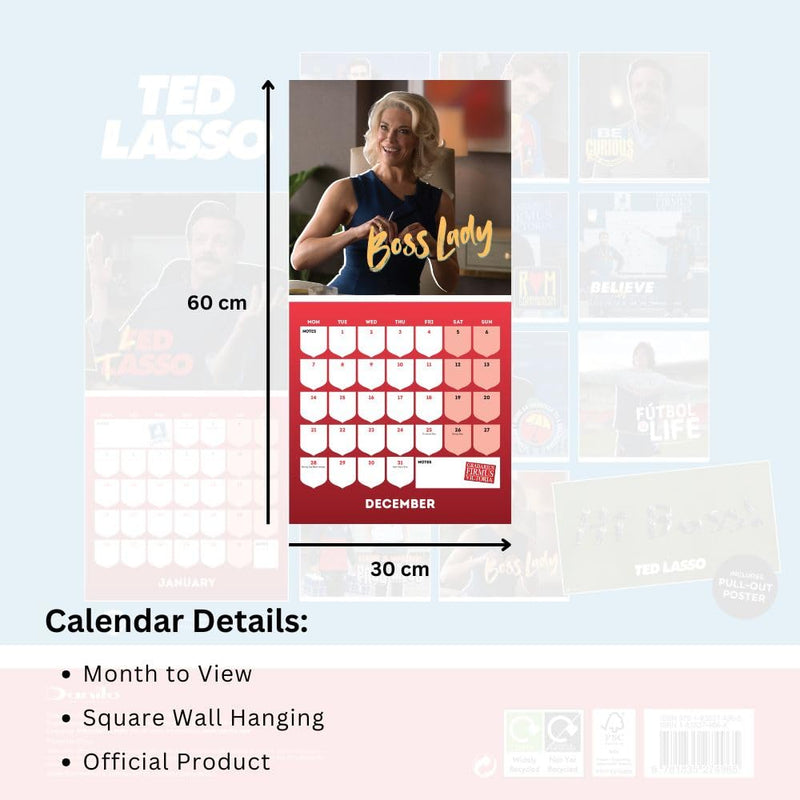 Ted Lasso Square 2026 Calendar, rear view