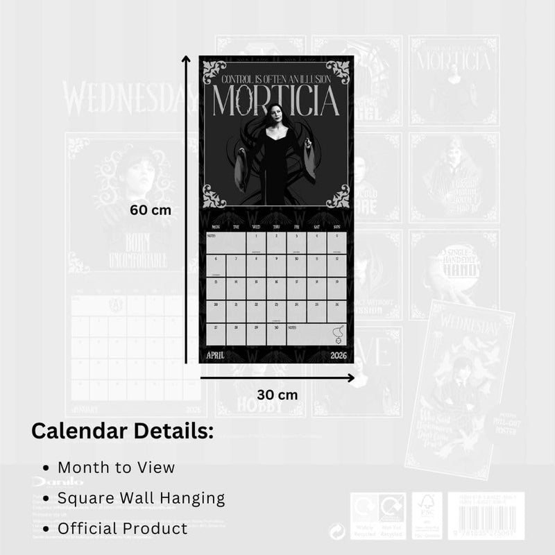 Wednesday Square 2026 Calendar, rear view