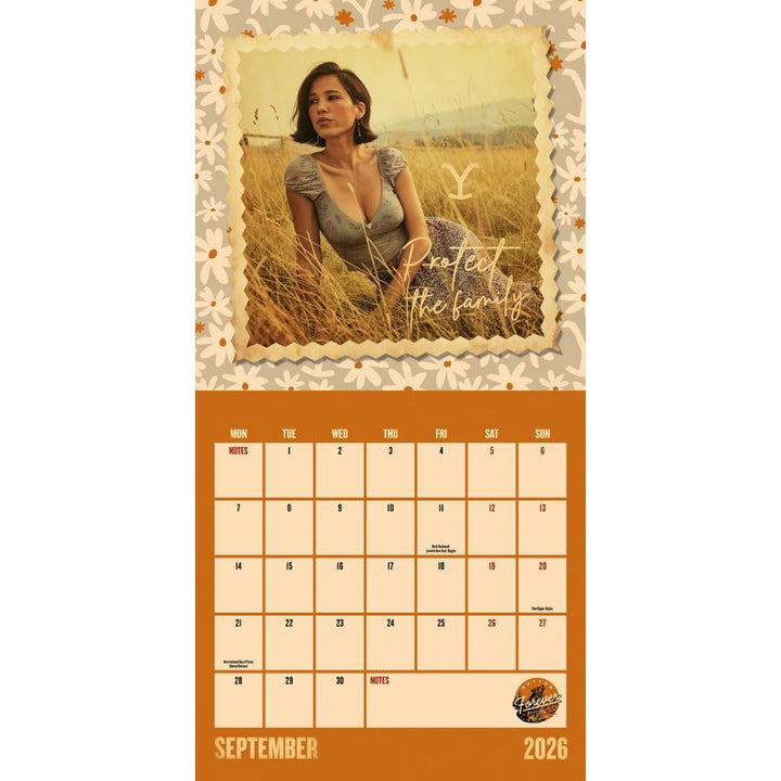 Yellowstone Square 2026 Calendar