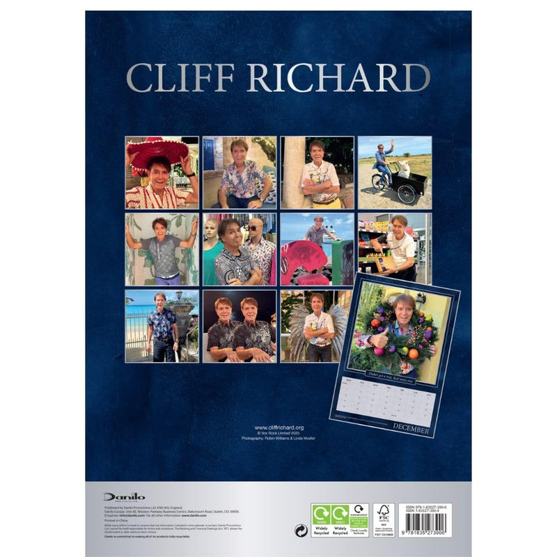 Cliff Richard A3 2026 Calendar, close-up detail