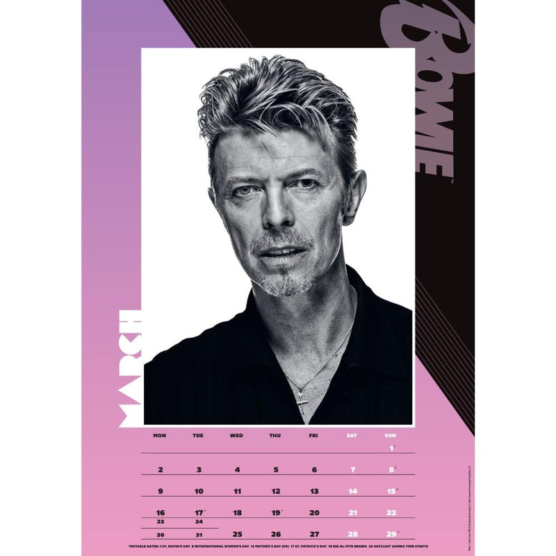 David Bowie A3 2026 Calendar, alternate view