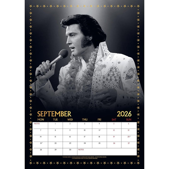Elvis Presley A3 2026 Calendar