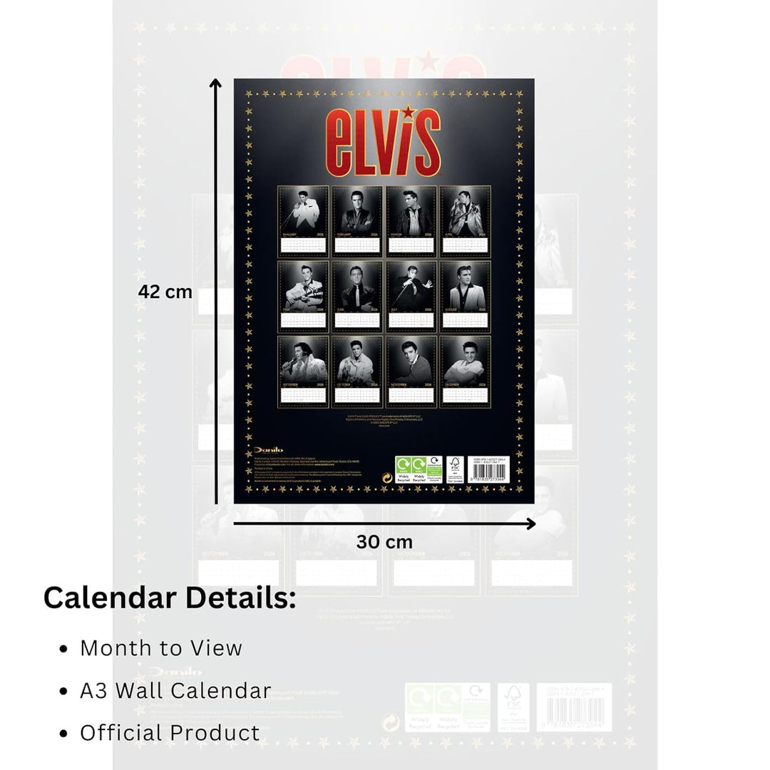 Elvis Presley A3 2026 Calendar
