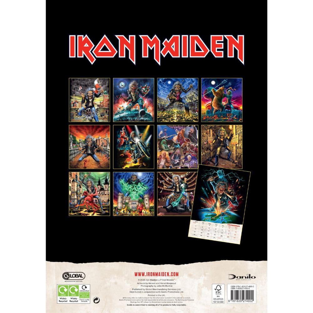 Iron Maiden A3 Calendar 2026