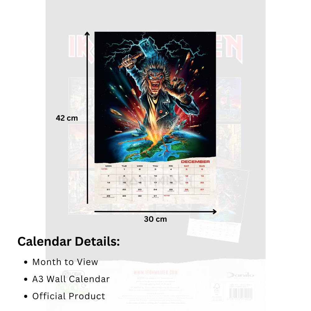 Iron Maiden A3 Calendar 2026
