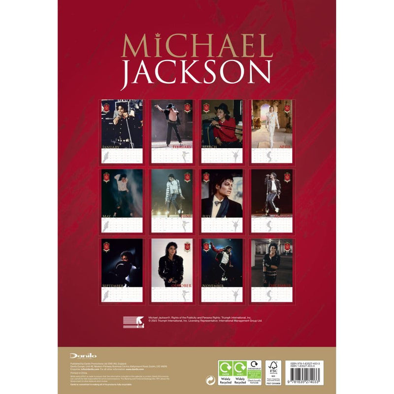 Michael Jackson A3 2026 Calendar, close-up detail
