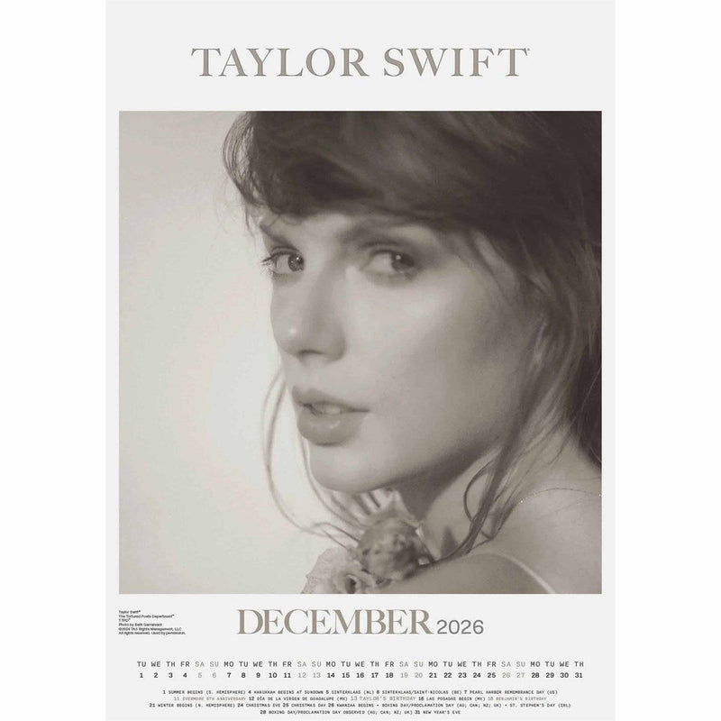 Taylor Swift A3 2026 Calendar, side angle