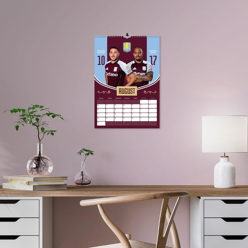 Aston Villa FC A3 2026 Calendar, rear view