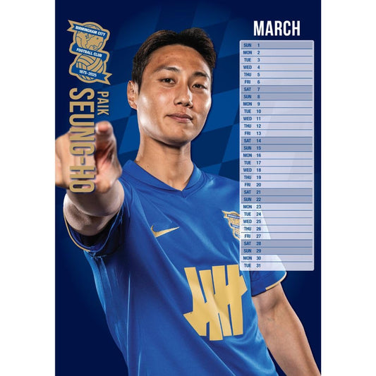 Birmingham City FC A3 Calendar 2026, alternate view