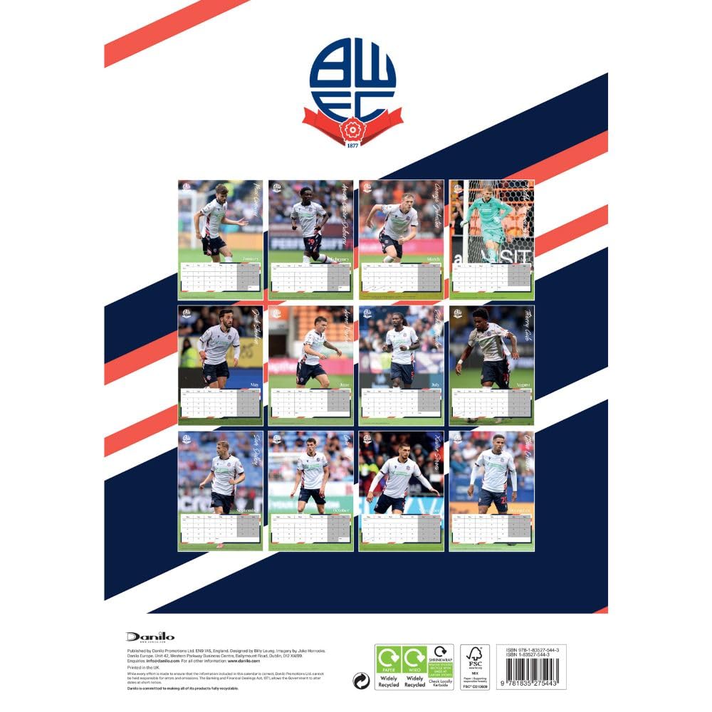 Bolton Wanderers FC A3 Calendar 2026