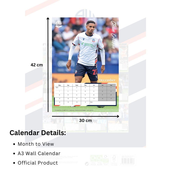 Bolton Wanderers FC A3 Calendar 2026