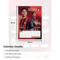 AFC Bournemouth A3 2026 Calendar, rear view