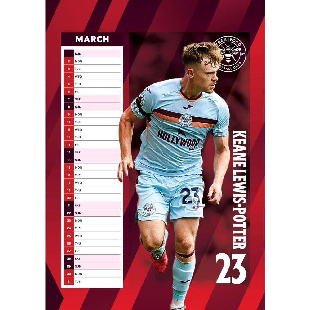 Brentford FC A3 2026 Calendar
